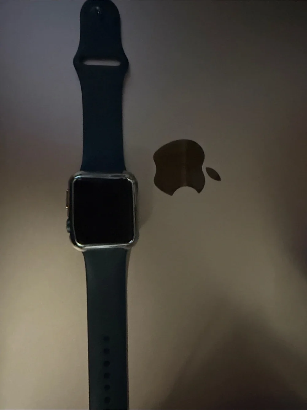 Apple Watch with Black Sport Band and Silver Case